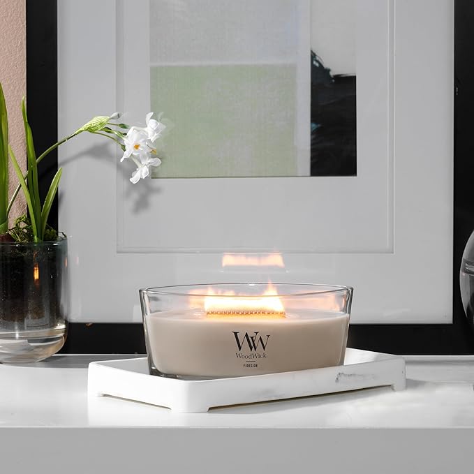 WoodWick Fireside™ Holiday Candle Gifts for Women and Men, 16 oz Ellipse Candle with Crackling Wick - Bloomnest