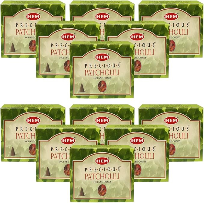 Precious Patchouli Incense Cones and Cone Incense Burner Bundle Insence Insense Hem Incense