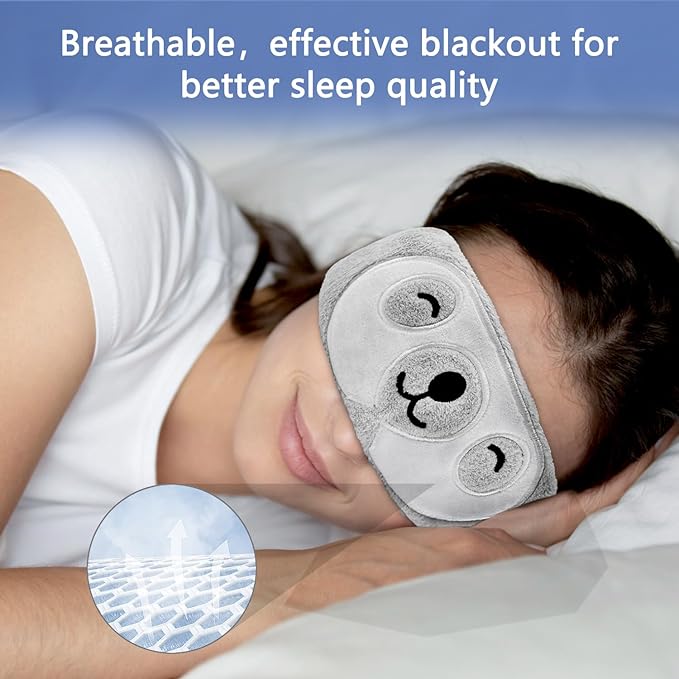 Cute Animal Sleeping Mask Sleep Mask, Funny Sloth Soft Plush Eye Mask with Adjustable Headband for Travel Nap Blindfold Eye Cover Eyeshade for Adult Kids Men Women - Sloth - Bloomnest