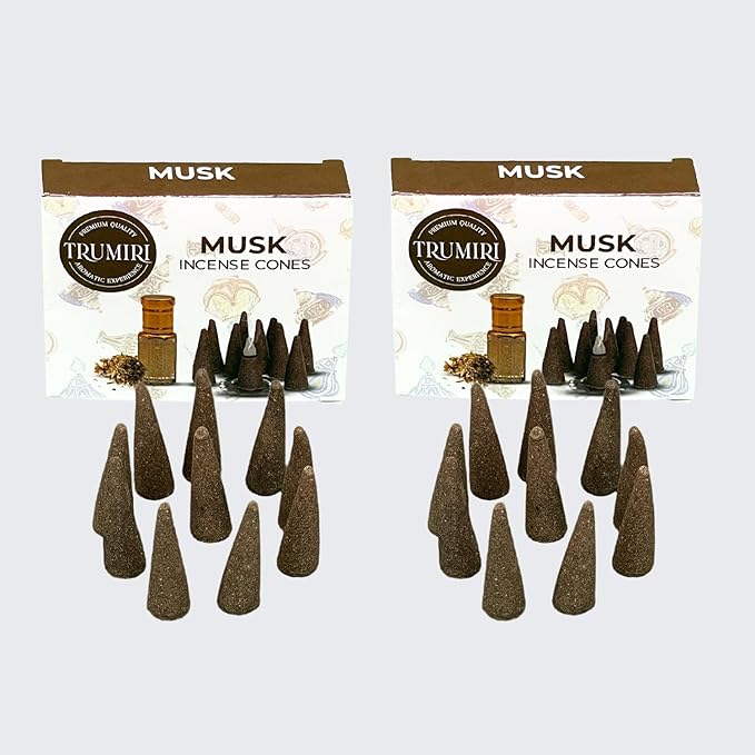 Musk Incense Cones - Total 60 Cones in Six Packs - Scented - Various Scents TRUMIRI