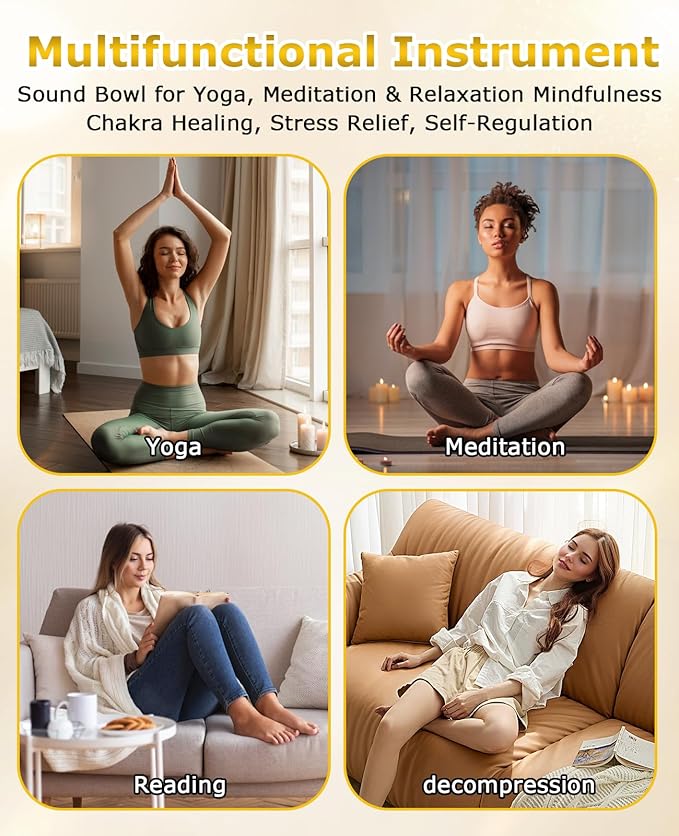 2PCS Mini Singing Bowl Set, Sound Bowls Meditation Set for Healing Relaxation, Mindfulness, Chakra Healing, Stress Relief, Self-regulation, Gifts for Women and Men - Bloomnest