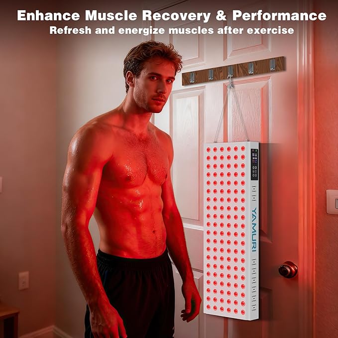 220W Red Light Therapy Panel Lamp for Face & Body - Infrared Red Light Therapy Device, Dual Chip | High Power LED Light Therapy for Skin, Recovery & Relaxation at Home - YA120 YAMURI
