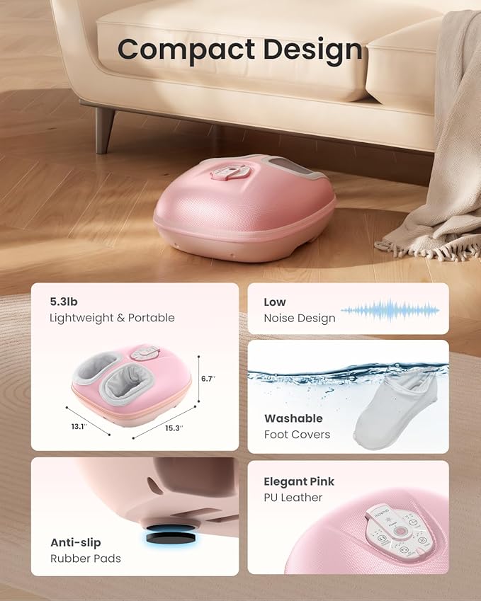 RENPHO Foot Massager Machine with Heat [2026 Upgraded], Shiatsu Foot Massager for Plantar Fasciitis, Birthday Gifts for Women, Wireless Control, Best Gifts for Women/Mom/Wife, PK - Bloomnest