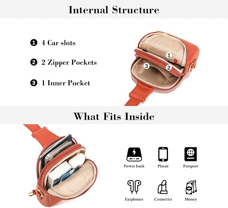 INICAT Small Sling Bag for Women Everyday & Travel Crossbody Bags Lightweight Cross Body Purses Vegan Leather - Bloomnest