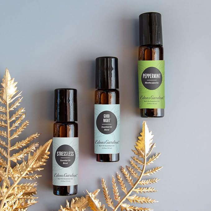 Edens Garden Essential Oil Roll-On 3 Set, 100% Pure Therapeutic Grade & Natural Aromatherapy Roller Blends For Relaxation, Sleep & Skin Care Oils - For Massage, Body & Self Care, 10 ml Roll-On/ 3 Pack - Bloomnest