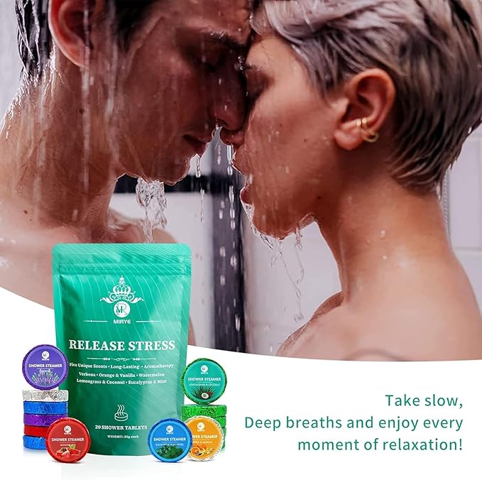 Shower Steamers Aromatherapy, 20-Pack Shower Bombs with Natural Essential Oils – Stress Relief Self Care, Birthday Gifts for Women & Men, Christmas Stocking Stuffers & White Elephant Gifts - Bloomnest