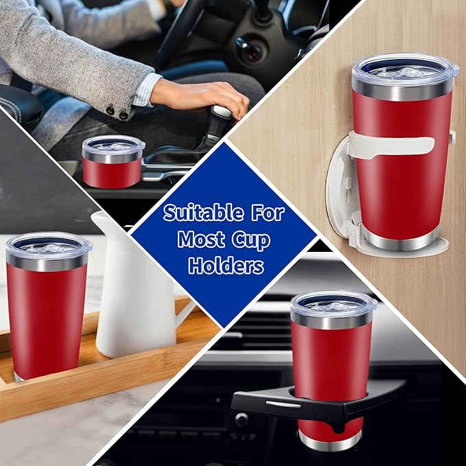 1 Pack 20oz Stainless Steel Tumbler with Lid, Leakproof Double Wall Travel Mug for Hot/Cold Drinks, Home Office Outdoor Party Use, Durable Powder Coated Insulated Cup/Red - Bloomnest