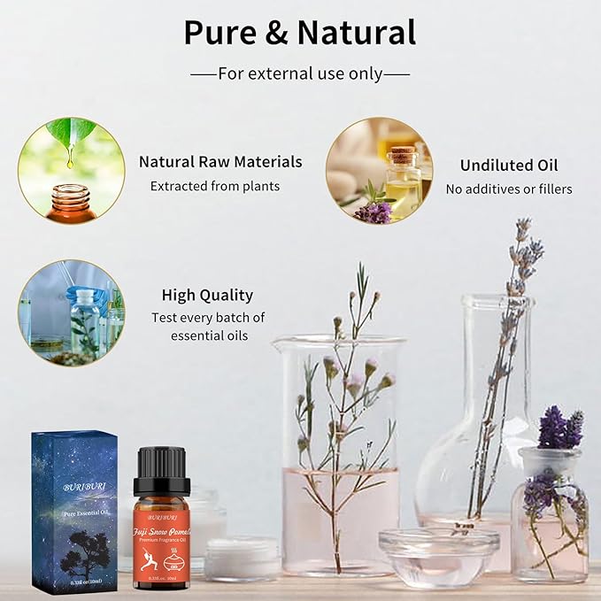 BURIBURI Fuji Snow Pomelo Hotel Scent Essential Oil, Lifestyle Hotel Collection Fragrance Aromatherapy Oil Blends, Air Freshener Hotel Collection Diffuser Oil BURIBURI