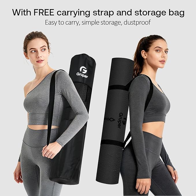 Yoga Mat Non Slip TPE Extra Wide Yoga Mat with Alignment Mark, 72"L x 32"W x 0.32"/0.24"Th (183cm x 80cm x 8mm/6mm), Anti-Tear Exercise Mat with Carrying Strap and Bag, Workout Mats for Yoga, Pilates - Bloomnest