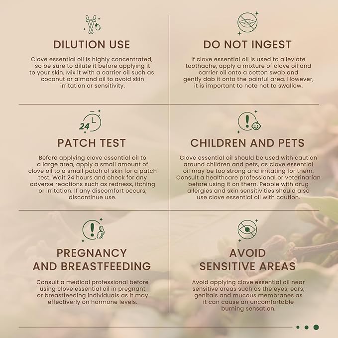 HIQILI 1 Fl Oz Clove Oil for Teeth and Gums, Oral Care, DIY Clean Spray, Aromatherapy, 100% Pure Natural Premium - 30ml - Bloomnest