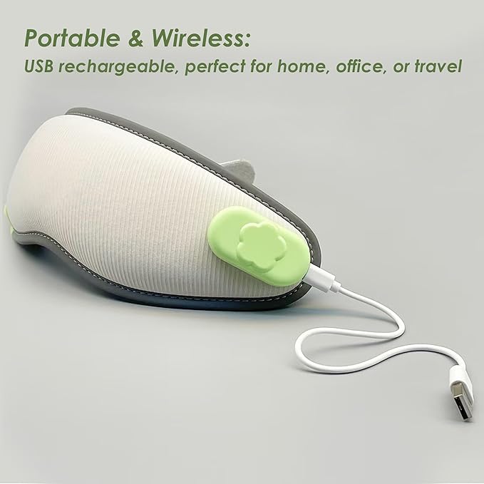 Smart Mugwort Steam Eye Massager with Heat and Cooling, Herbal Relief for Eye Fatigue, Migraines, Dry Eyes, Dark Circles, Rechargeable Heated Eye Mask, Sleep Mask Improve Sleeping Quality