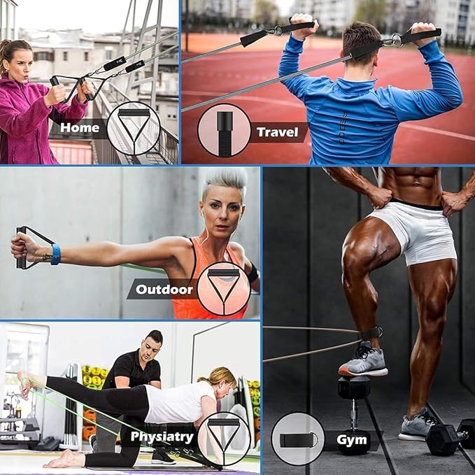 VEICK Resistance Bands, Exercise Bands, Workout Bands, Resistance Bands for Working Out with Handles for Men and Women, Exercising Bands for Fitness Weights Work Out at Home - Bloomnest