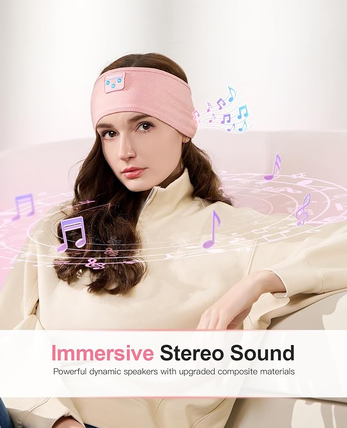 Sleep Headband - Bluetooth Sleeping Headphones for Side Sleepers, Wireless Eye Mask Tech Gadgets Gifts for Women & Men - Bloomnest