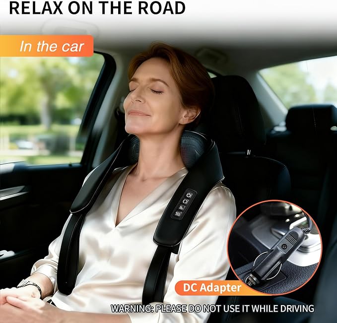 TISSCARE Neck Massager for Pain Relief Deep Tissue with 2 Heat Levels, Hands-Free Shiatsu Kneading Back Massager for Shoulder & Whole Body, Plug-in for Home Office Car, Ideal Gift for Women Men - Bloomnest