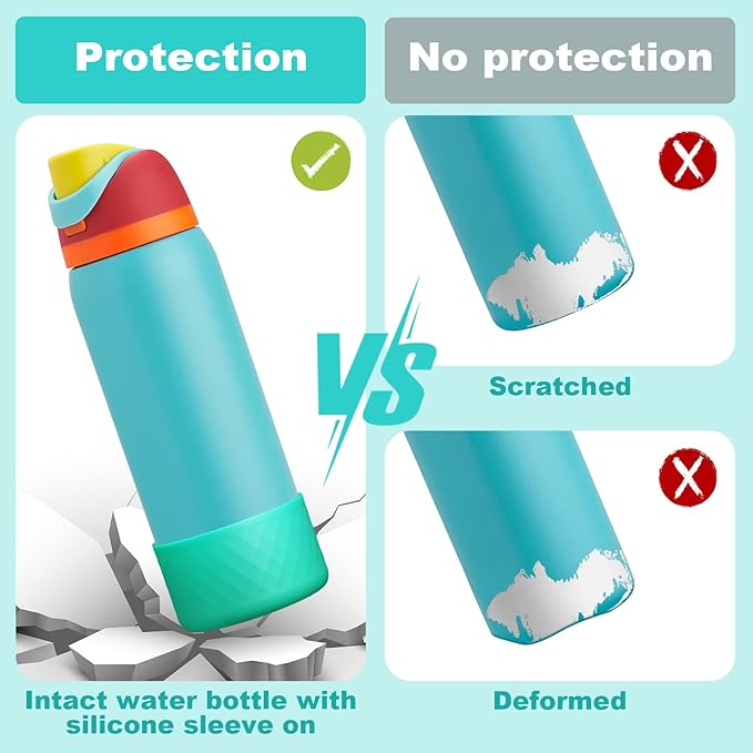 Silicone Boot for Owala Water Bottle 24 oz 32 oz 40 oz, Anti-Slip Protective Sleeve for FreeSip/Twist/Flip Stainless Steel Water Bottles Accessories BEONSKY