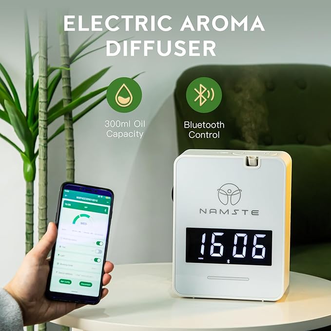 Waterless Diffuser - HVAC System, Essential Oil Diffuser Large Room,3000 Sq Ft Coverage,Smart Oil Level Monitoring,Bluetooth Control,Hotel Collection Diffuser,Cold Air Tech for Home,Office - Bloomnest