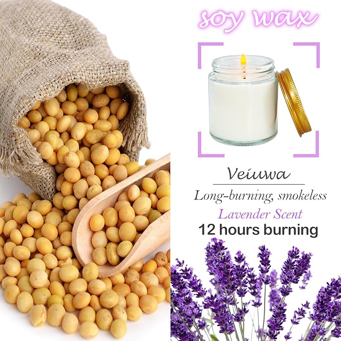 36 Pcs 4 Oz Mini White Soy Candles,Lavender Scented Candles Set,Bulk Aromatherapy Candle,Great Stress Relieving Scented Candle for Girls as a Gift for Birthdays, Weddings and More! - Bloomnest