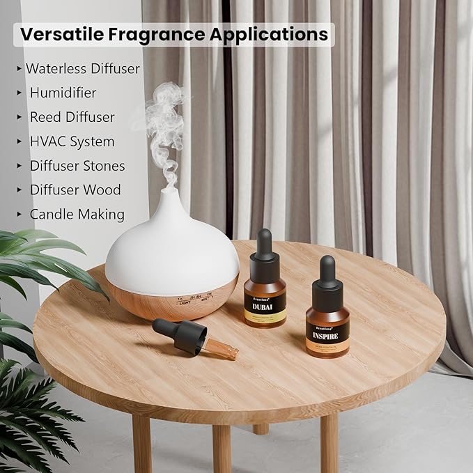 Aroma Diffuser Oil - Dubai - Inspired by Hotel Scent for Home Premium Fragrance Oil for Ultrasonic and Waterless Diffusers and Crafting - 15 mL, Glass Bottle with Dropper - Bloomnest