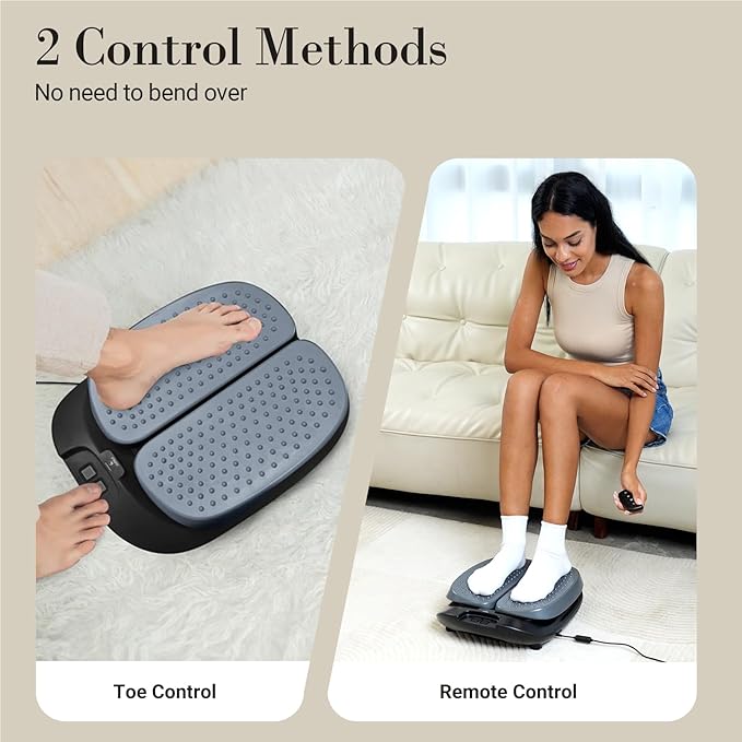 Foot Massager for Neuropathy FSA HSA Eligible, Adjustable Vibration Foot Massager with Heat & Remote Control, Electric Feet Massager for Legs Circulation, Plantar Fasciitis Pain, Stress Relief - Bloomnest