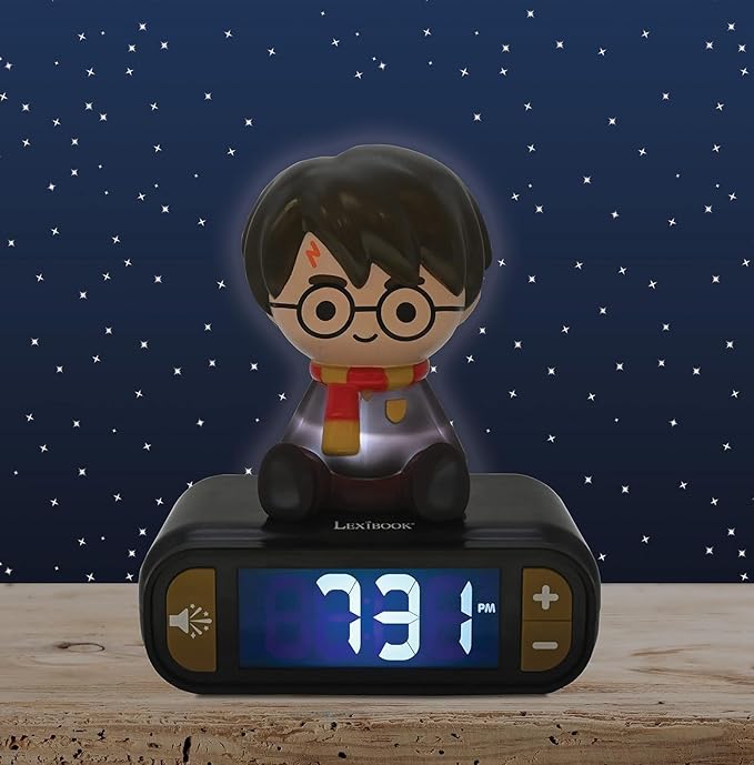 LEXiBOOK - Harry Potter Digital Alarm Clock for Kids with Night Light Snooze, Childrens Clock, Luminous Harry Potter, Black Colour - RL800HP - Bloomnest