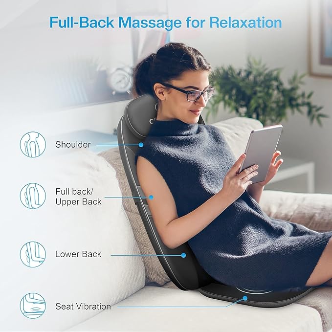 COMFIER Back Massager for Back Pain,APP Control, Shiatsu Massage Chair Pad,Electric Chair Massagers with Heat,Seat Cushion for Office,Home,Ideal Gifts for Mom,Dad,Him,Her - Bloomnest