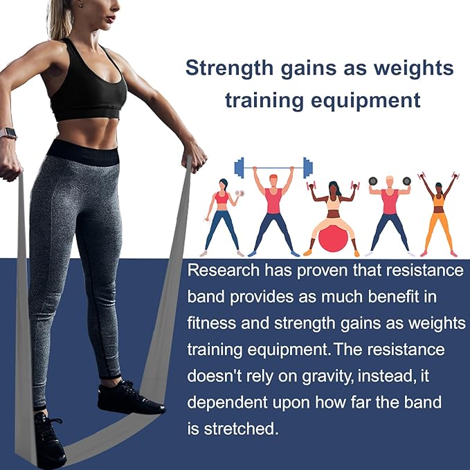 Resistance Bands,Professional Long Non-Latex Elastic Stretch Bands,Exercise Bands for Physical Therapy, Yoga, Pilates, Rehab, at-Home or The Gym Workouts, Strength Training - Bloomnest