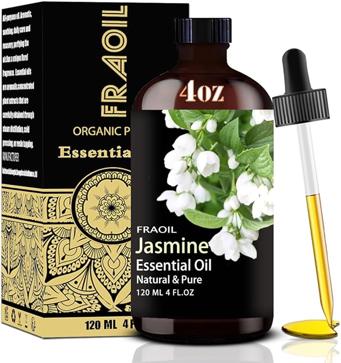 Jasmine Essential Oil, Jasmine Oil 4 Fl Oz 120ML for Diffuser Humidifier Yoga Cleaning DIY Candle Soap Making Perfume Gift for Women Essential Oils - Bloomnest