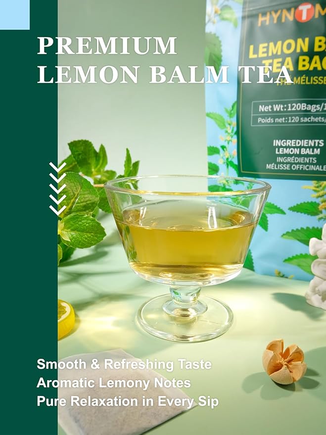 HYNTMYT Lemon Balm Tea Bags, Refreshing & Aromatic, Natural Lemon Balm Leaves Herbal Tea, Caffeine Free, 120 Count - Bloomnest