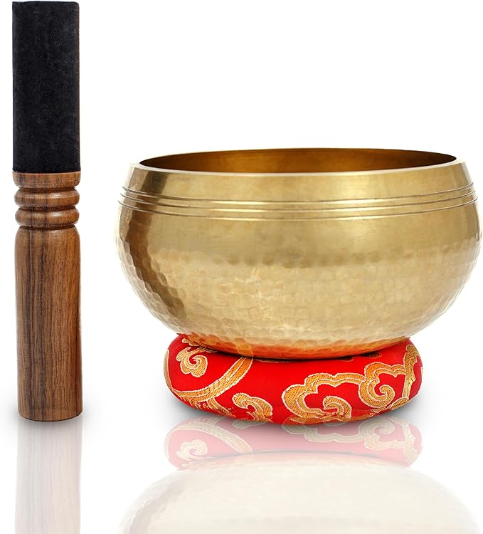 Large Master healing Tibetan Singing bowls set 6" ~ Meditation Sound Bowl hand Hammered in Nepal For Yoga, Meditation, Mindfulness, Healing & Chakra balancing~ (6 Inch) - Bloomnest