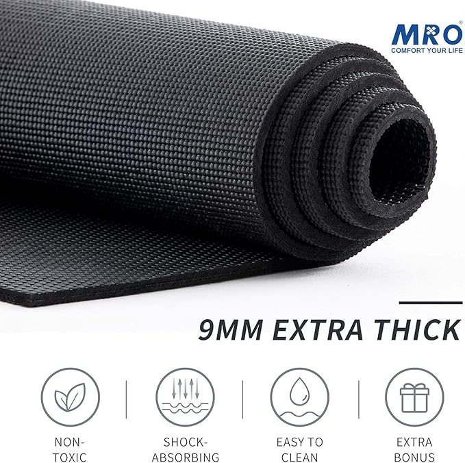 MRO Extra Large Yoga Mat, 12'x6'/9'x6'/7'x5'/6'x4' (9MM) Extra Wide and Thick Exercise Mats for Home Gym Workout, Non-Slip, Soft for Women and Men Fitness, Ideal for Barefoot Yoga, Pilates, stretching - Bloomnest