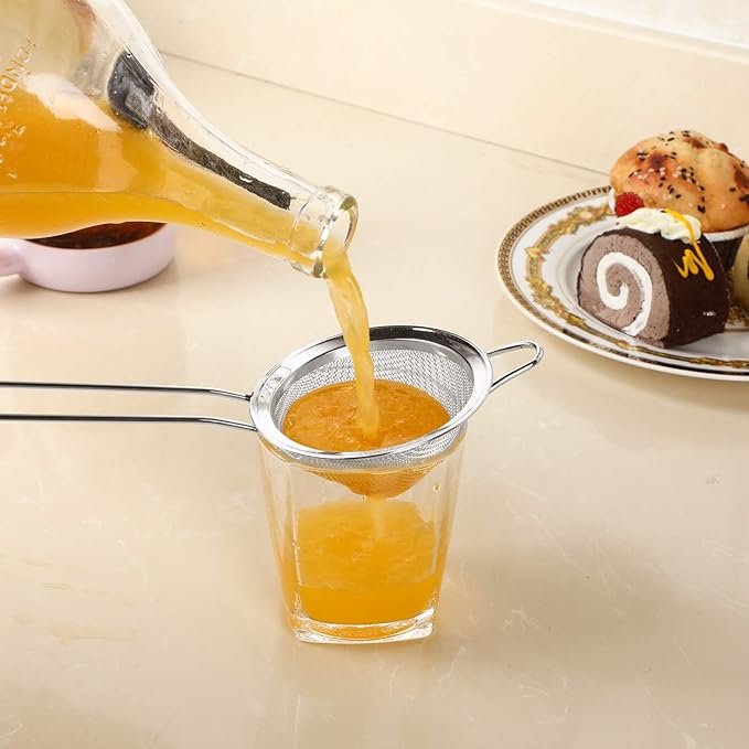 Patelai 3 Pieces Tea Strainers Cocktail Strainer Stainless Steel Fine Mesh Strainer Colander Conical Food Loose Tea Filter Practical Bar Colander Tool - Bloomnest