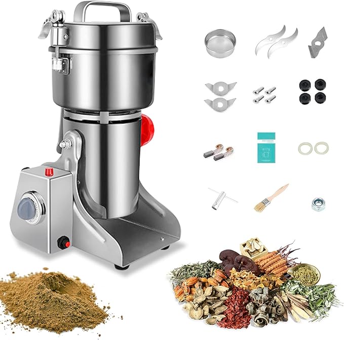 Electric Grain Grinder 800g,Swing Type Grain Mill Grinder 3000W,110V Stainless Steel High-speed Spice Herb Grinder Superfine Machine Dry Cereals Pulverizer Swing Type - Bloomnest