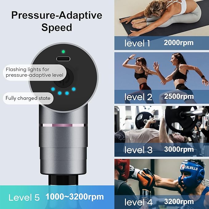 arboleaf Massage Gun Deep Tissue with Metal Head, Full-Metal Electric Portable Hand Held Massager Gun with Case for Back, Body Sore Muscles, Pain Relief, Gifts for Dad, Office, Home, Athletes - Bloomnest