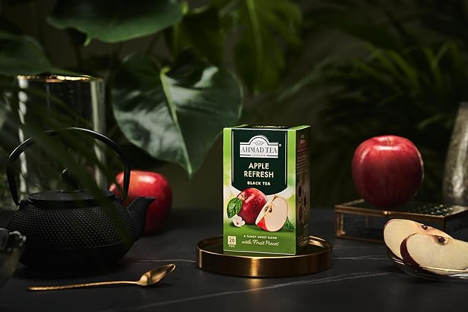 Ahmad Tea Apple Refresh Black Tea, 20-Count Tea Bags (Pack of 6) - Bloomnest