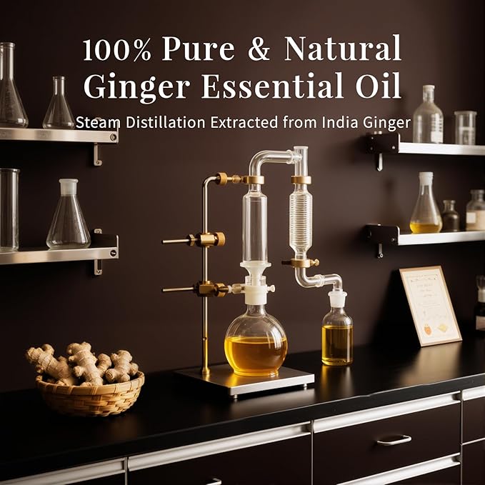 SU JUABA Ginger Oil 4 Fl Oz, 100% Pure Natural for Massage, Diffuser, Aromatherapy, Hair & Skin Care - 118ML Bloomnest