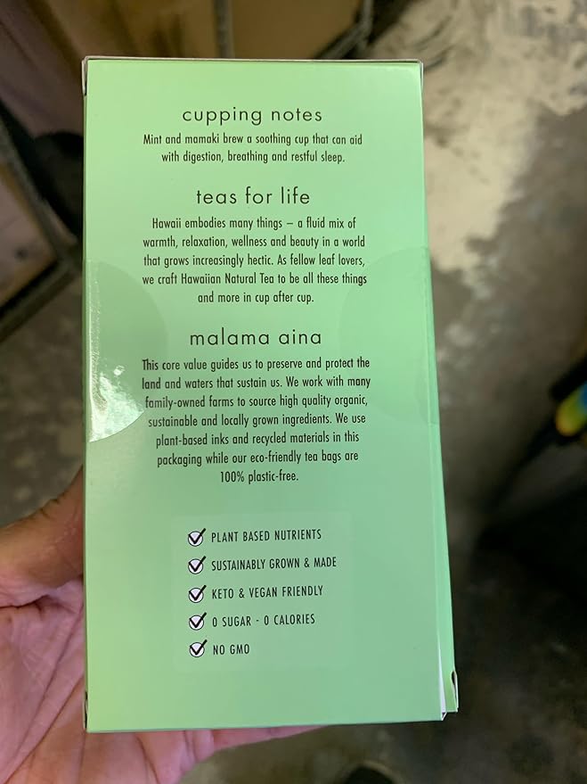 Hawaiian Natural Tea Organic Mamaki Jasmine Green Tea Blend - Antioxidant-Rich For Calming, Wellness, Bedtime, Anxiety & Stress - Gift for Special Ocassions, 20 Bags - Bloomnest