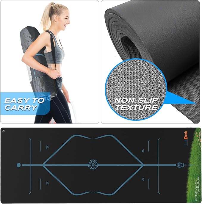 Grounding Yoga Mat, 72x24inch, Earthing Sleep Pad for Physical Therapy, Exercise & Workout Non Slip Mat, Reduce Anxiety and Improve Sleep - Bloomnest