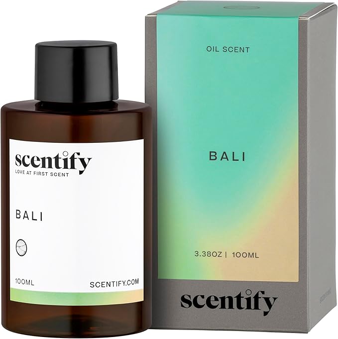 Scentify Bali Aroma Oil Refill Scent for Oil Diffusers - Lemon, Green, Amber, Musk, Woody Scents - Luxurious Relaxing Aromatherapy Diffuser Fragrance 100ml, 3.38 oz - Bloomnest