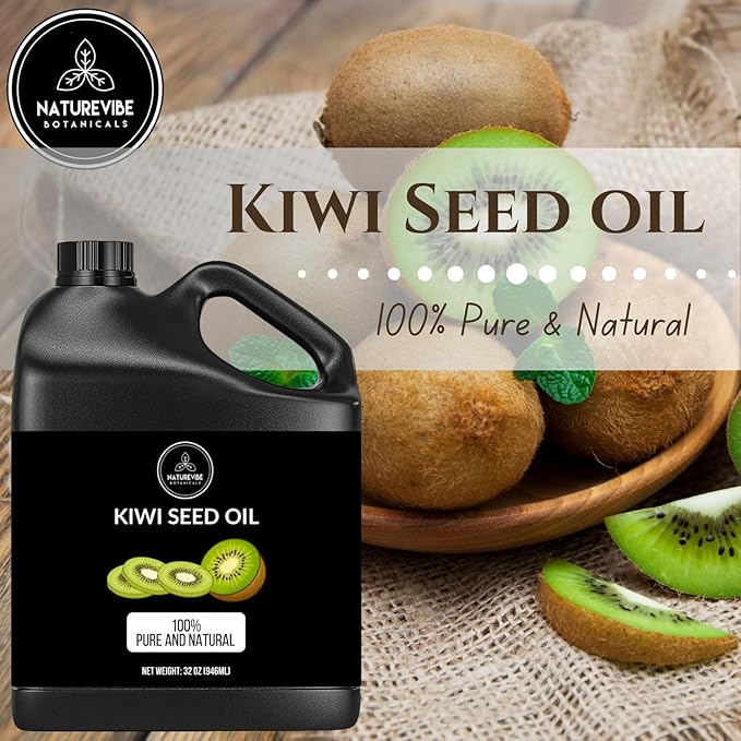 Naturevibe Botanicals Kiwi Oil 32 Ounces | 100% Pure and Natural | Great for Skin Care and Hair Care - Bloomnest