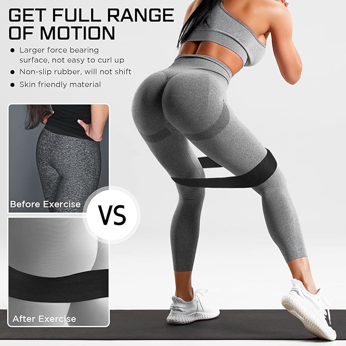 24 Pcs Fabric Resistance Bands for Working Out Strength Exercise Bands for Women Men Resistance Loop for Legs and Butt, Yoga, Pilates, Rehab, Fitness and Home - Bloomnest