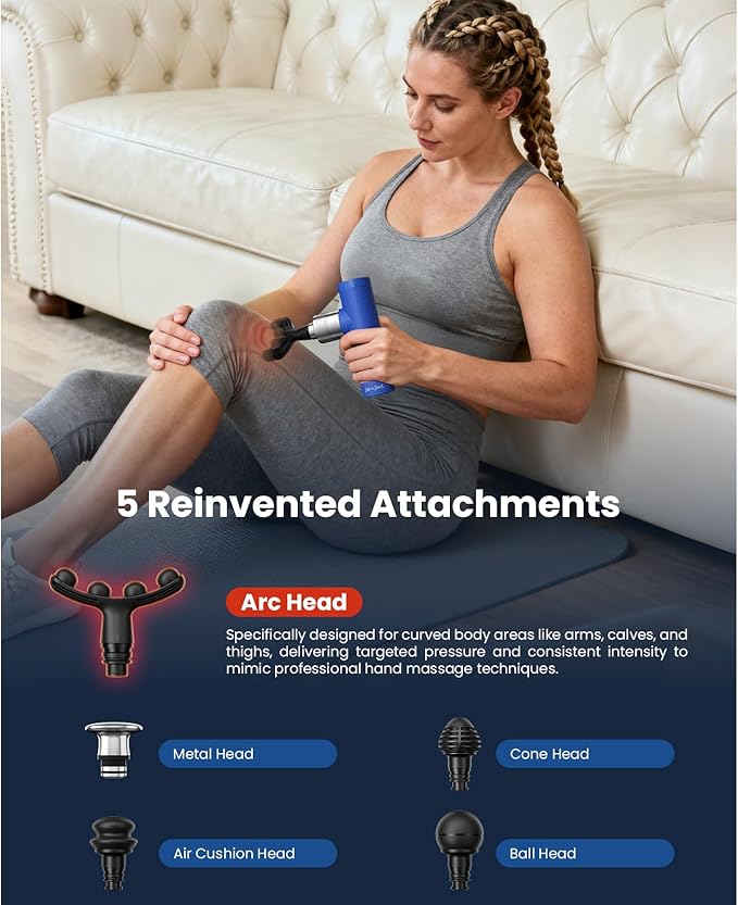 BOB AND BRAD A7 Massage Gun with 11mm Amplitude and Metal Head, FSA Eligible/HSA Eligible, Mini Percussion Massage Gun Deep Tissue Portable, Professional Back Muscle Massager for Pain Relief, Athletes - Bloomnest