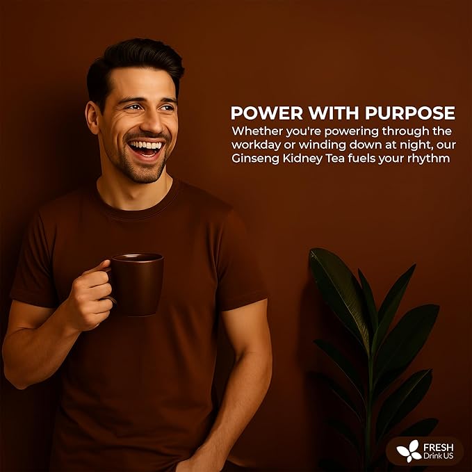 FreshDrinkUS, Ginseng 6 Treasures Kidney Tea, 30 Packs Of Super Kidney Cleanse Detox Tea For Men & Women, 100% Natural Roots & Berries | Caffeine-Free | Adaptogenic Blend for Energy, Wellness & Vitality Support - Bloomnest