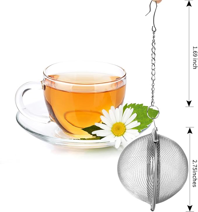 Fu Store 2pcs Stainless Steel Mesh Tea Ball 2.7 inches Tea Strainers Teas Infuser Strainer Filters for Teas - Bloomnest