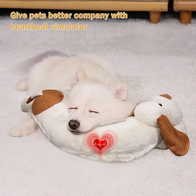 Heartbeat Dog Toy for Puppy- Helps for Dog Anxiety Relief and Calming Aid, Stuffed Animal Anxiety Calming Behavioral Aid Puppy Heartbeat Toy Sleep aid for Dogs Cats Pets - Bloomnest