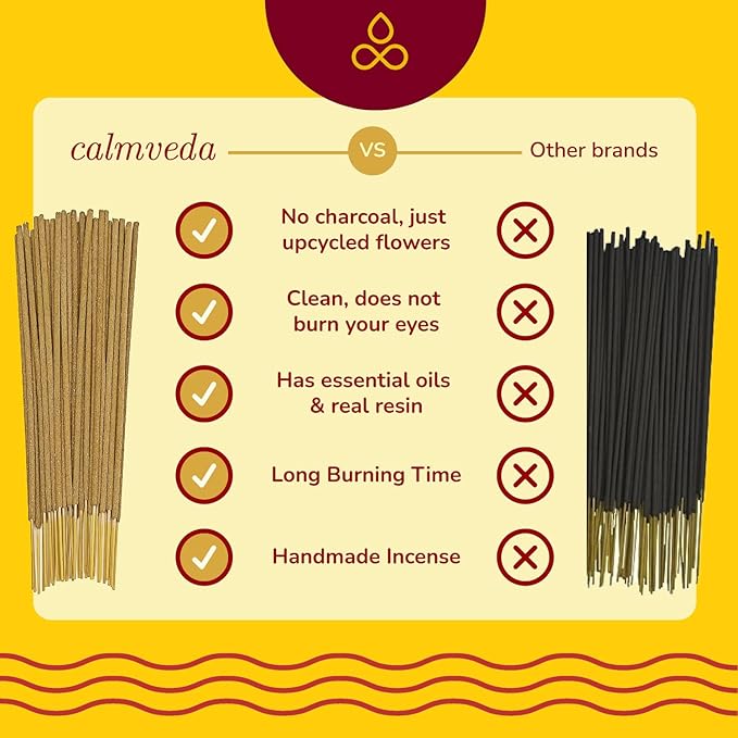 Natural Incense Sticks Mega - Variety Pack (144 Insence-Sticks Bulk, 12 Aromas) Clean No Charcoal, Made from Upcycled Flowers | Organic Incense Stick Non Toxic (Slow Burn, Longlast)