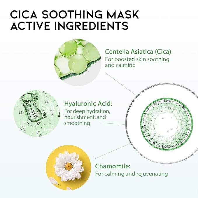 #OOTD Face Mask Korean Skincare for Dry Sensitive Skin | Hydrating, Revitalizing, Calming, Collagen, Ceramide, Cica, Vitamin C Serum Sheet Masks (12EA) - Bloomnest