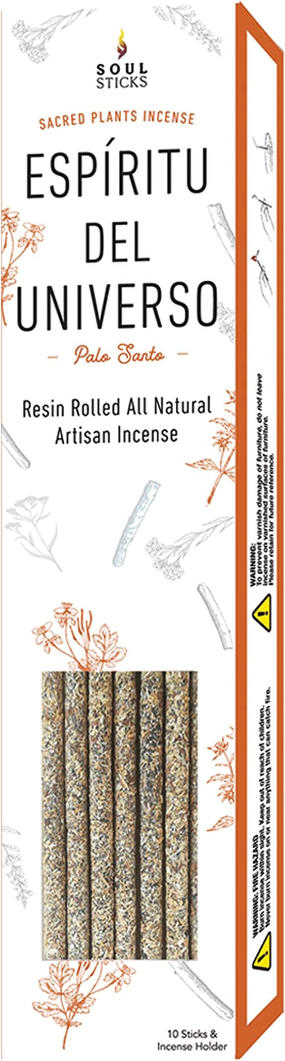 SOUL STICKS Handcrafted 10pcs Artisan Incense Sticks Non-Toxic & Long Lasting Aromatic Sticks for Yoga Meditation Relaxation Aromatherapy Cleansing & Purification (Palo Santo) SoulSticks