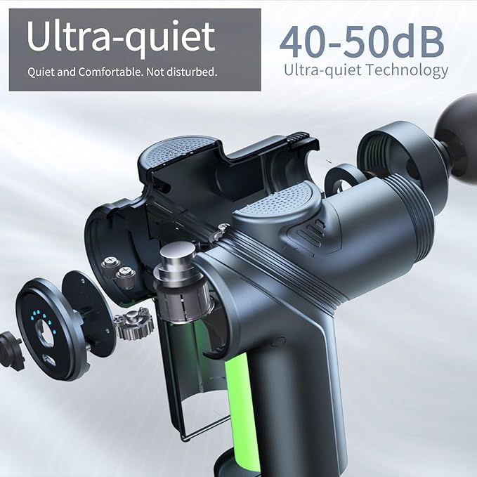 Massage Gun Deep Tissue, Silent Brushless Motor and Portable Massage Gun with 4 Interchangeable Heads for Deep Muscle Relief and Relaxation, Relax Gift - Bloomnest