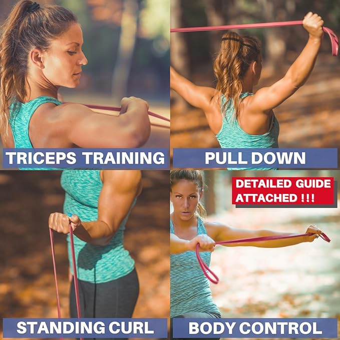 LEZER Resistance Bands - Pull Up Bands for Home Gym Fitness, Stretching, Physical Therapy & Training - Includes Instruction - Bloomnest