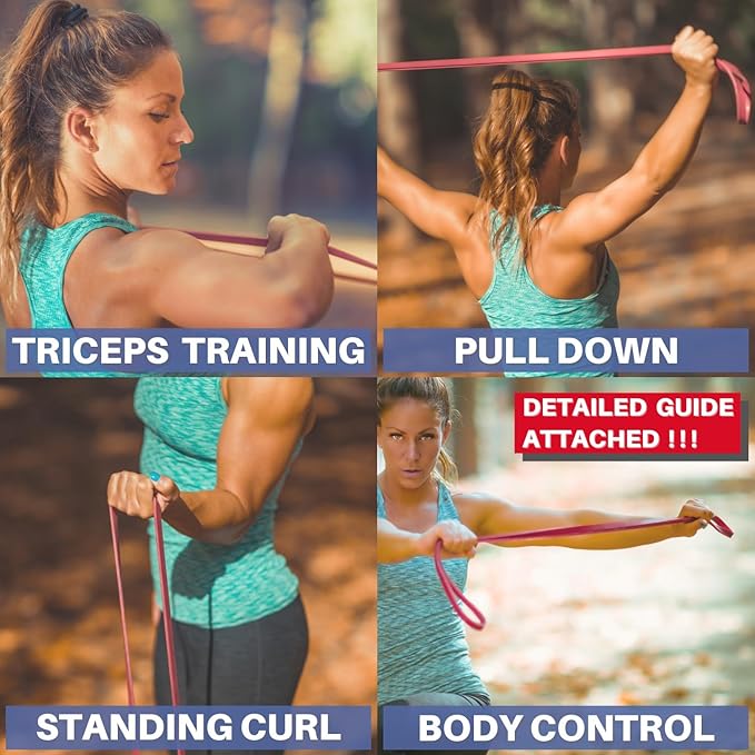LEZER Resistance Bands - Pull Up Bands for Home Gym Fitness, Stretching, Physical Therapy & Training - Includes Instruction - Bloomnest